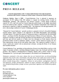 Concert press release Concert press release