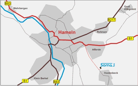 City map of Hameln