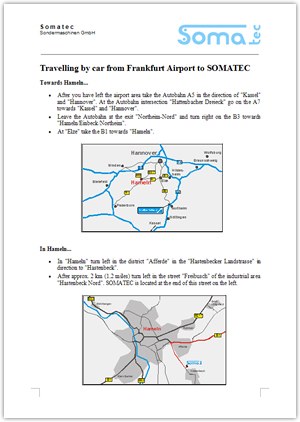 Preview download directions to SOMATEC by car from Frankfurt airport